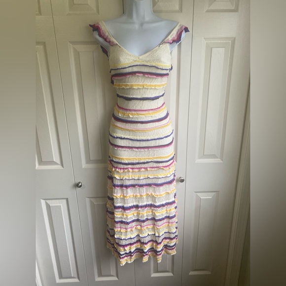 Sezane Marla Dress Striped Multicolor Maxi Dress - Picture 6 of 13